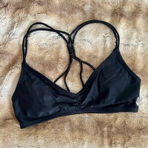 Volcom Black Strappy Bralette Bikini Top XS